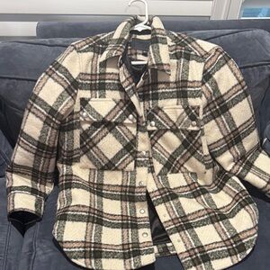 Blank NYC Plaid Fleece Jacket